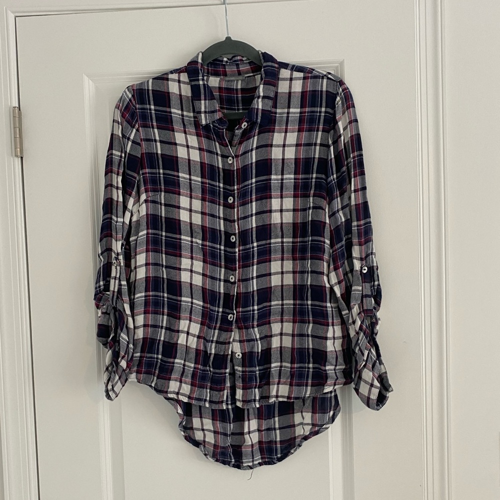 Charlotte Russe plaid button down shirt